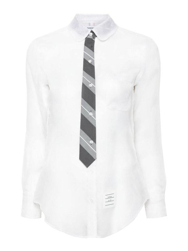 THOM BROWNE: camicie - Camicia in organza di seta