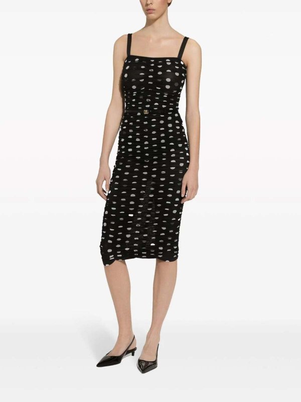 DOLCE & GABBANA: knee length dresses online - Polka Dots Dress