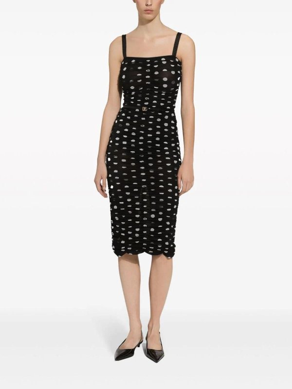 The Best Shops DOLCE & GABBANA: knee length dresses - Polka Dots Dress