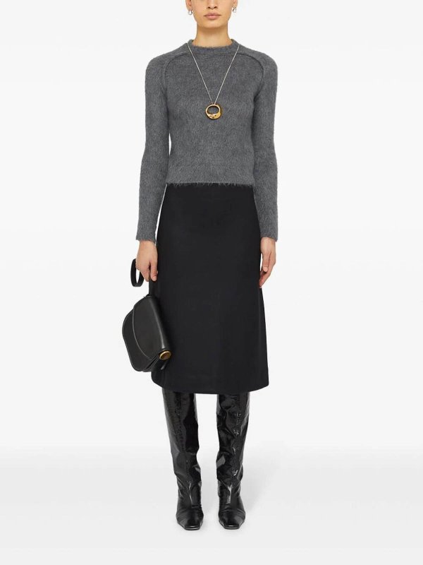 The Best Shops JIL SANDER: Suéteres con cuello pico - Suéter Cuello Redondo - Gris