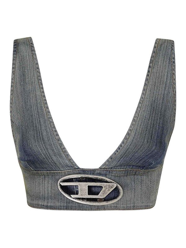 DIESEL: Tops y camisetas sin mangas - Top - Lavado Claro