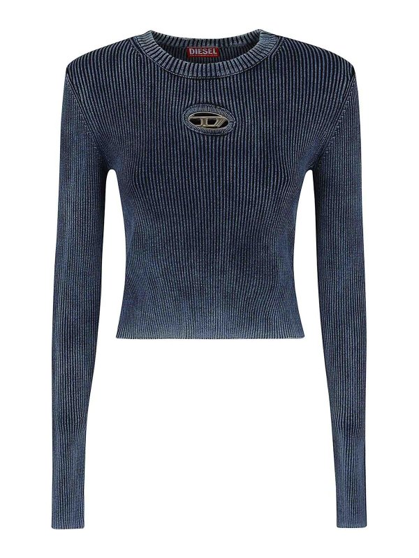 DIESEL: U-Boot-Ausschnitt - U-Boot-Pullover - Blau