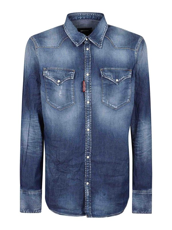 DSQUARED2: シャツ - シャツ - ダークブルー