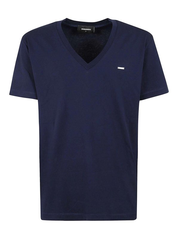 DSQUARED2: T-shirts - T-Shirt - Bleu Foncé