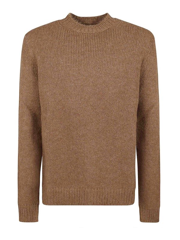 JIL SANDER: Strickpullover mit Rundhalsausschnitt - Rundhalspullover - Beige