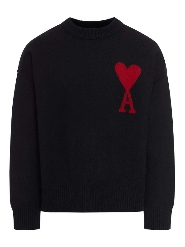 AMI PARIS: クルーネック - クルーネック - 黒