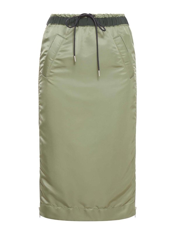 Sacai: Faldas media pierna y semilargas - Falda Semilarga - Marrón Claro