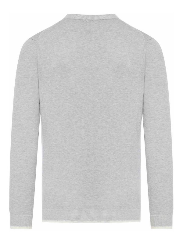 MAISON KITSUNÉ: Strickpullover mit Rundhalsausschnitt online - Rundhalspullover - Grau