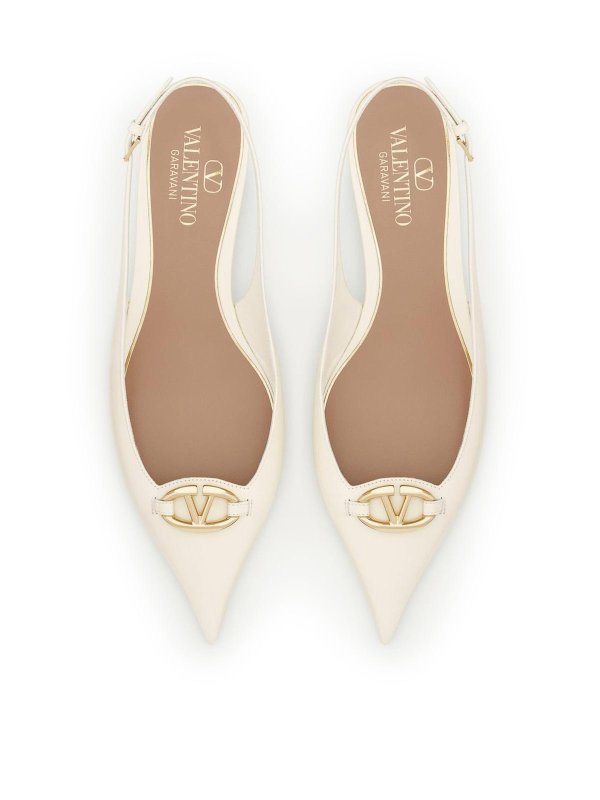 フラットシューズ - 白 shop online: VALENTINO GARAVANI