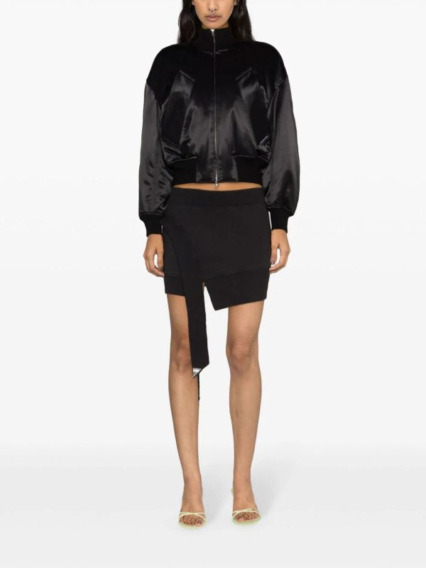 ALEXANDER WANG: bombers online - Black satin blend bomber