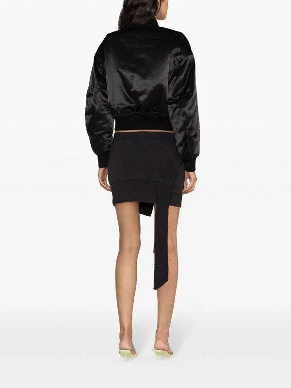 Black satin blend bomber shop online: ALEXANDER WANG