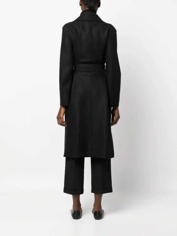 Langer Mantel - Schwarz shop online: HARRIS WHARF LONDON