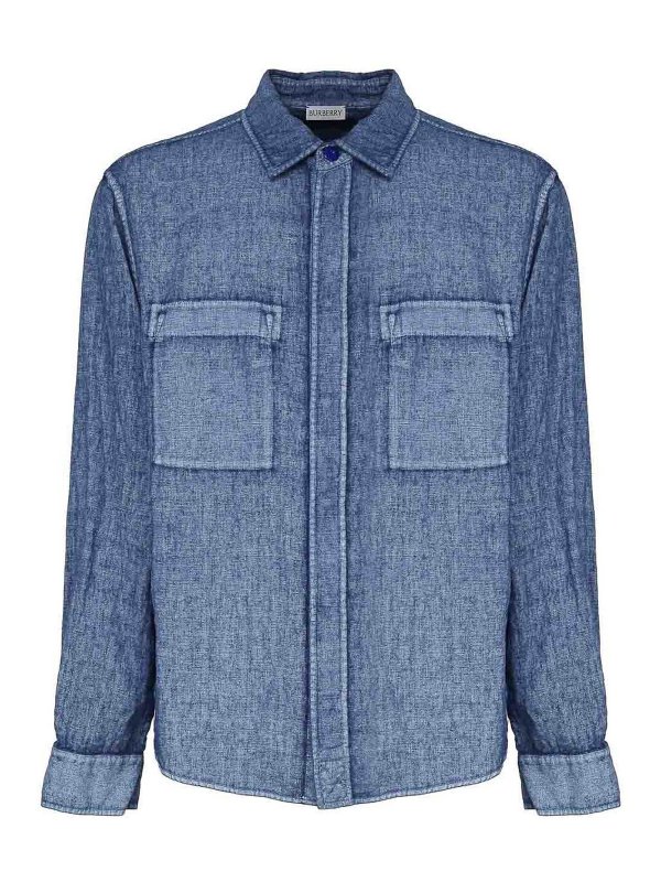 BURBERRY: シャツ - シャツ - ライトウォッシュ