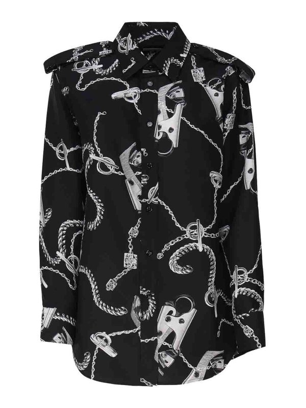 BURBERRY: shirts - Silk Shirt With Knight Pattern