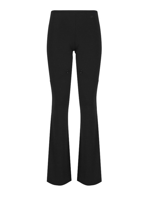 Courreges: casual trousers - Flared Trousers With Cut Out Details
