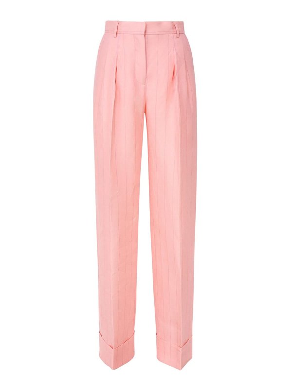 THE ANDAMANE: casual trousers - Nathalie Trousers In Linen Blend