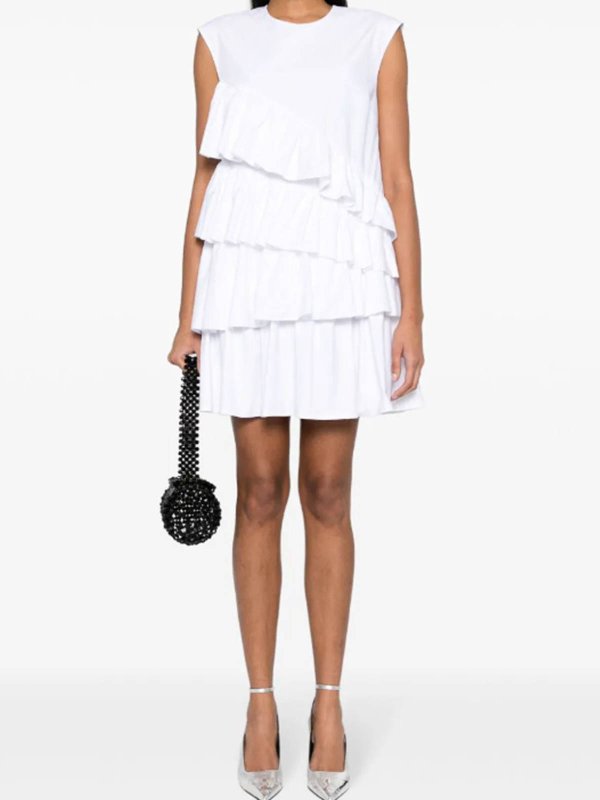 The Best Shops m.s.g.m.: Knielange Kleider - Knielanges Kleid - Weiß