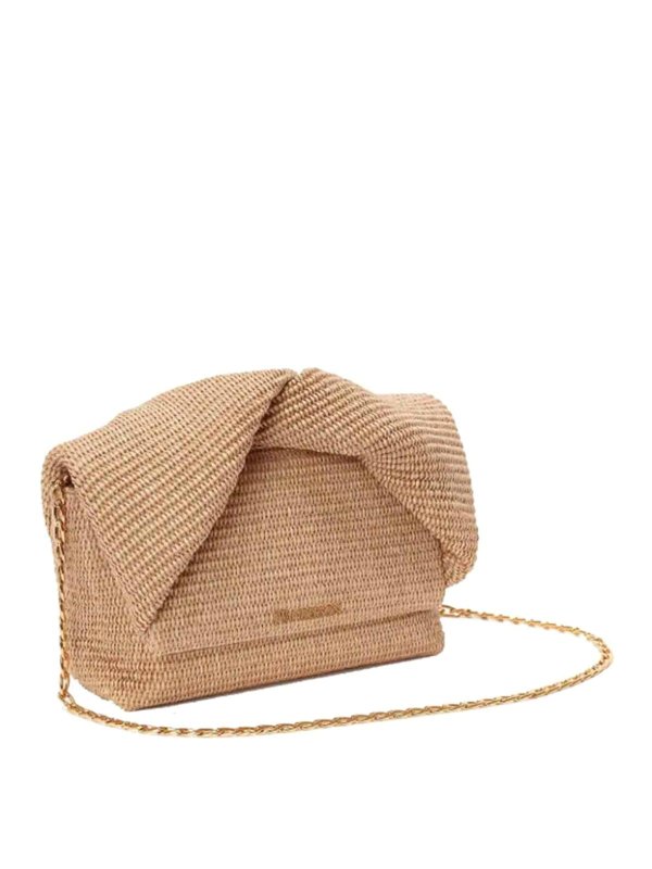 J.W. ANDERSON: pochette online - Borsa Twister in rafia