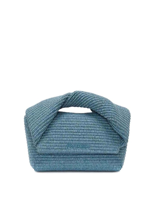 J.W. ANDERSON: clutches - Twister Midi Raffia Bag