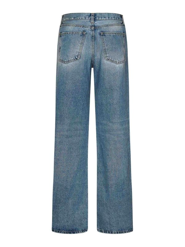 ARMARIUM: straight leg jeans online - Washed Cotton Denim Relaxed-Fit Jeans
