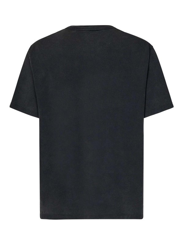 Balmain: t-shirts online - Grey Cotton T-Shirt With Logo