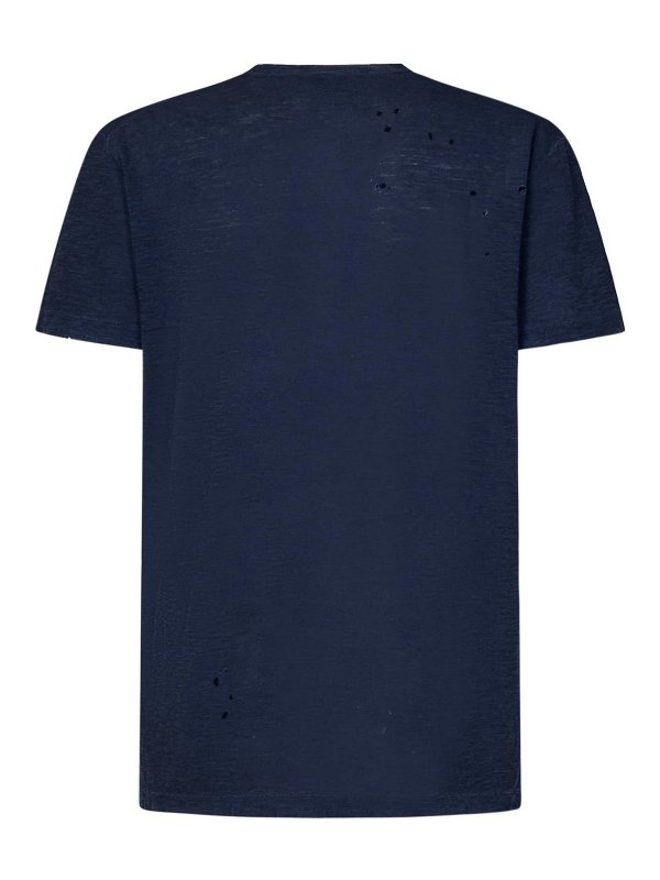 DSQUARED2: t-shirts online - Melange Blue Cotton Blend T-Shirt