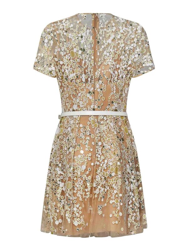 Elie Saab Transparent Tulle Dress with Beads|D0181NS24YA010POWDER