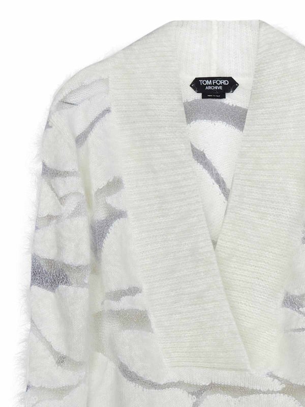 The Best Shops TOM FORD: Strickpullover mit Rundhalsausschnitt - Rundhalspullover - Weiß