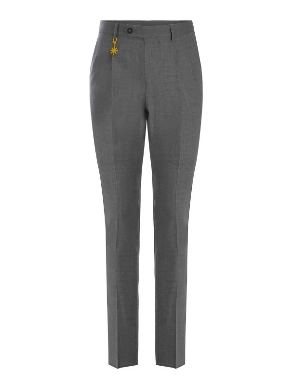 MANUEL RITZ : Pantalons casual - Pantalons Décontractés - Gris