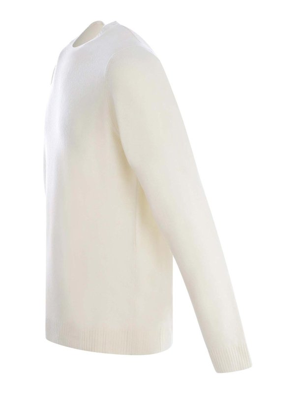 MALO: Strickpullover mit Rundhalsausschnitt online - Rundhalspullover - Weiß