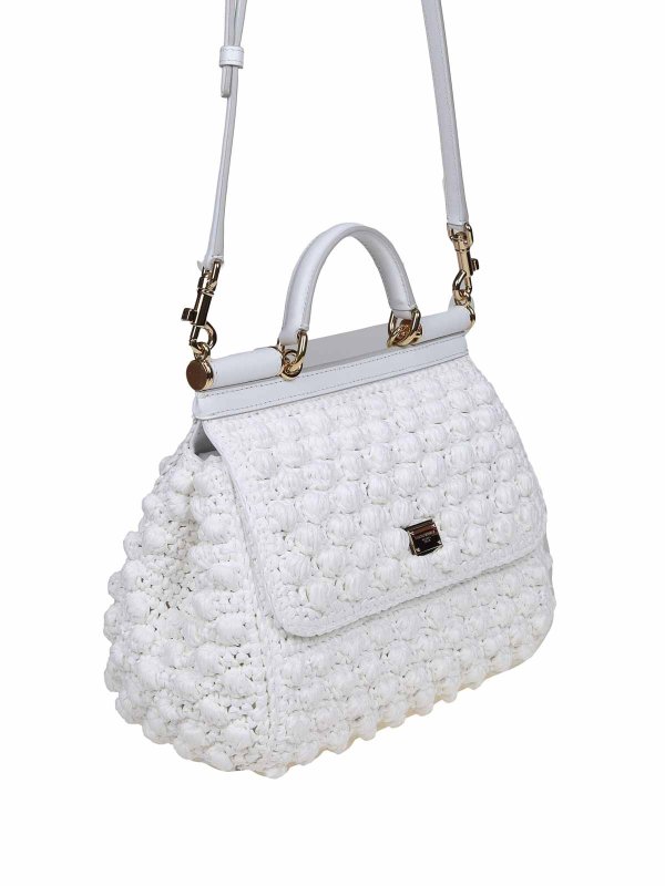 DOLCE & GABBANA: Handtaschen online - Shopper - Weiß