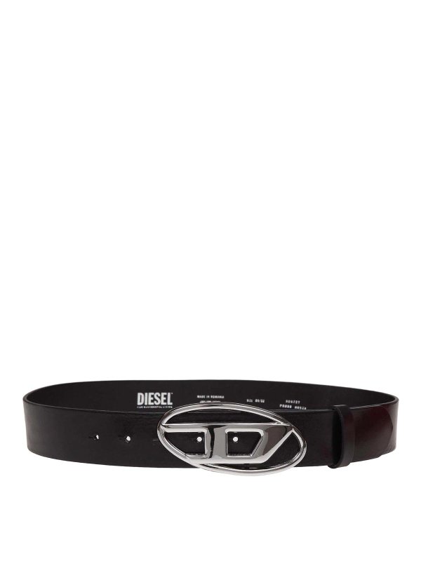 DIESEL: cinture - Cintura B-1Dr In Pelle Colore Nero