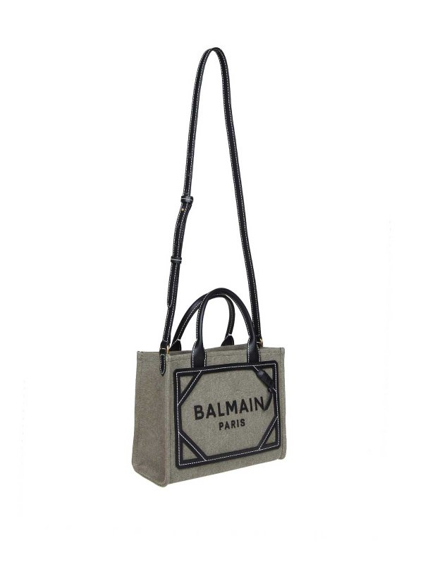Balmain: totes bags online - Shopper Small B-Army In Canvas Con Logo