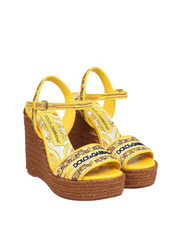 DOLCE & GABBANA: sandali online - Sandalo Lolita Multicolor Con Zeppa