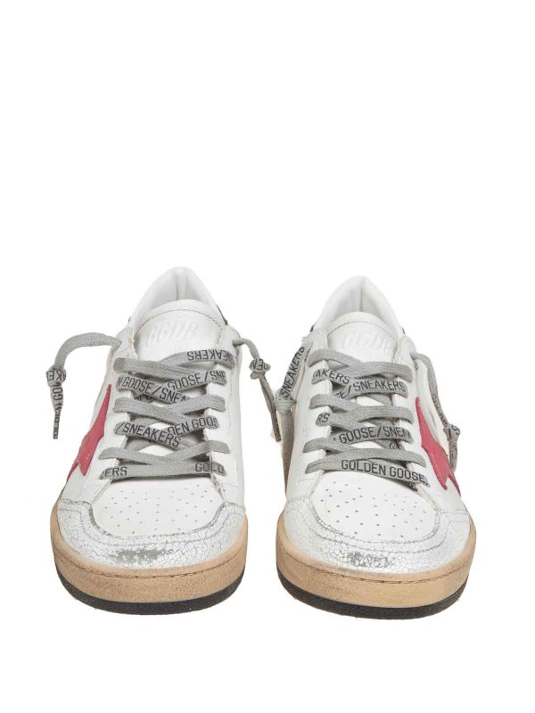 The Best Shops GOLDEN GOOSE: sneakers - Ballstar In Pelle Colore Bianco E Rosa