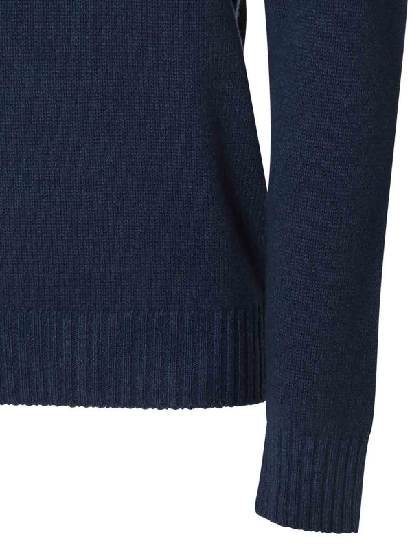 The Best Shops MALO: crew necks - Blue Wool Crewneck