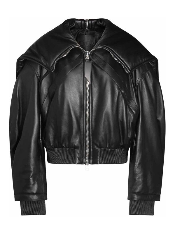 The Attico: leather jacket - Black Leather Jacket