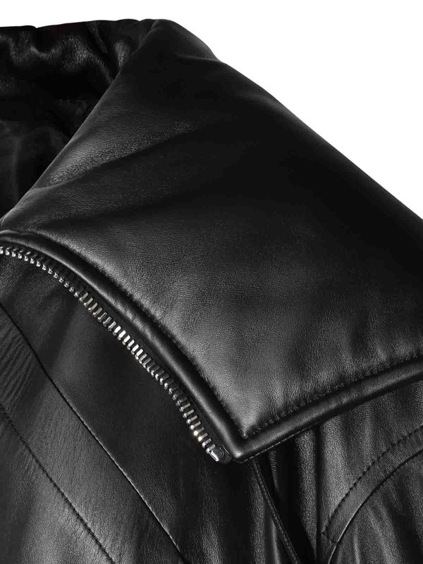 The Best Shops The Attico: leather jacket - Black Leather Jacket