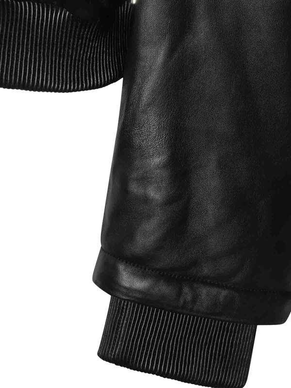 Black Leather Jacket shop online: The Attico