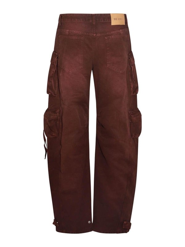 The Attico: straight leg jeans online - Brown Cotton Denim Jeans
