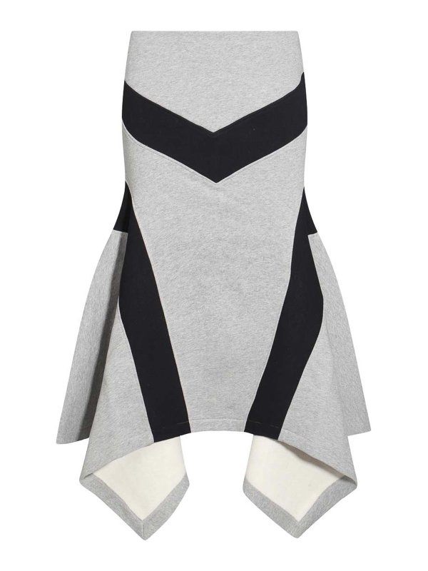 The Attico: Knee length skirts & Midi - Grey Cotton Skirt