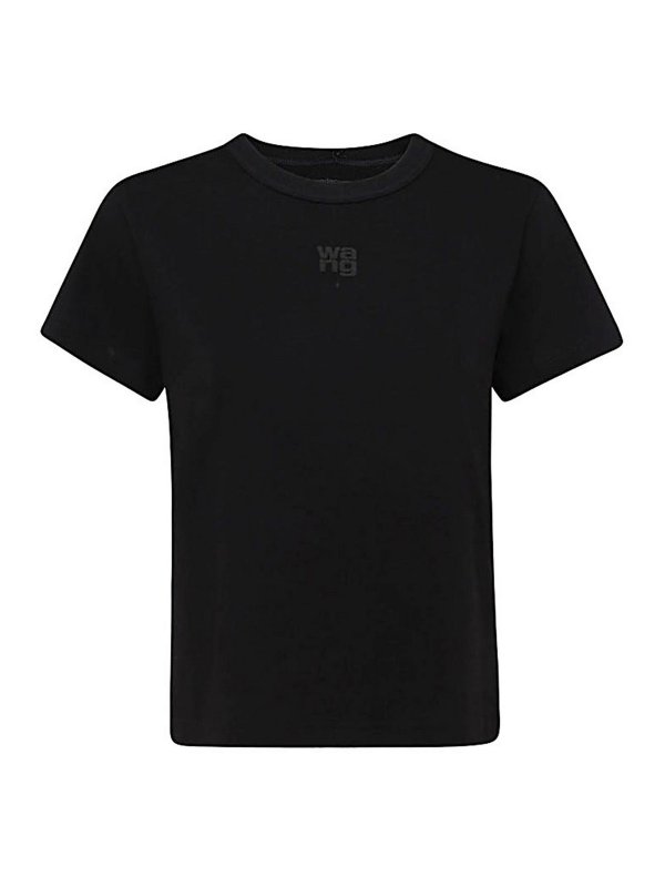 ALEXANDER WANG: t-shirts - Black Cotton T-Shirt
