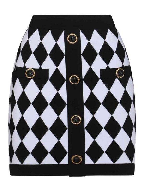 Balmain: ニーレングススカート＆ミディ丈 - 膝丈/ミディスカート - 黒