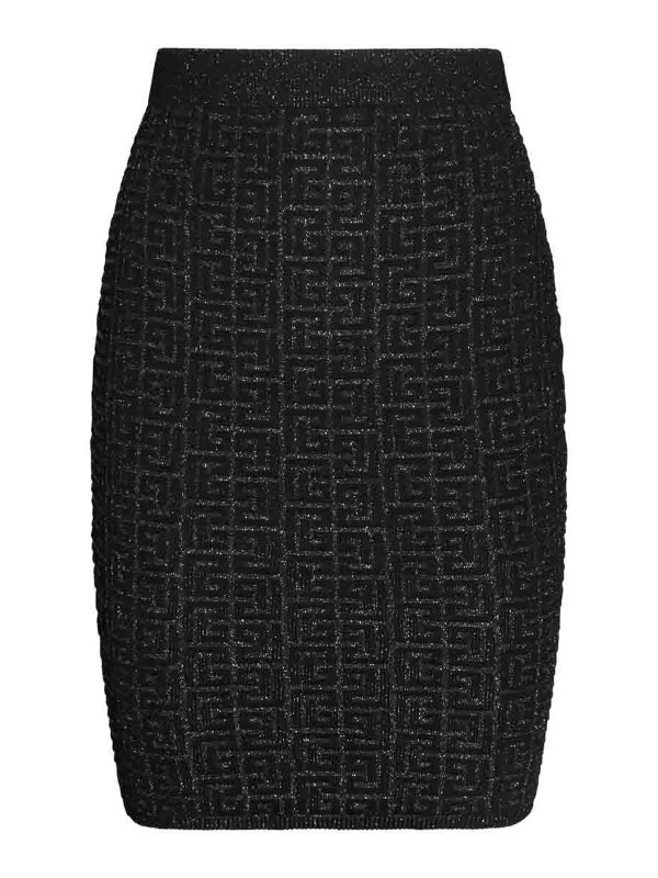 Balmain: Knee length skirts & Midi - Black Viscose Midi Skirt