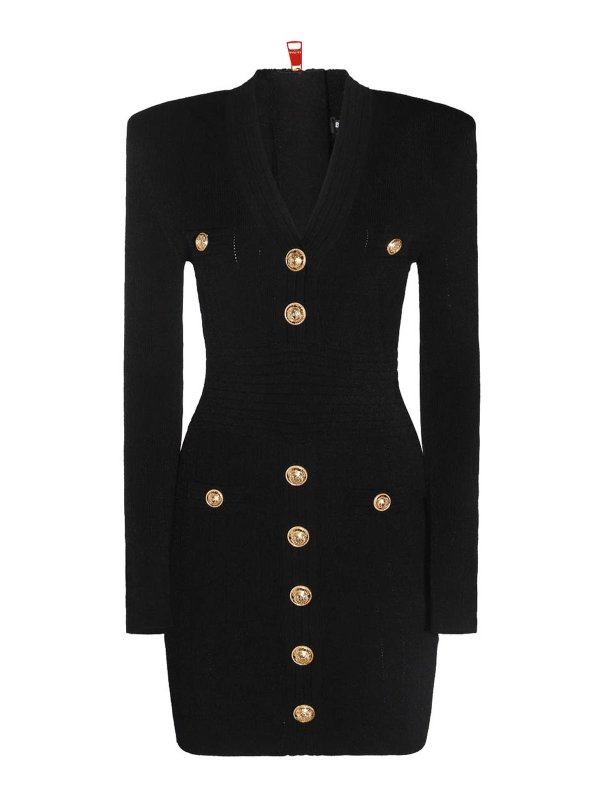 Balmain: Vestidos cortos - Vestido Corto - Negro