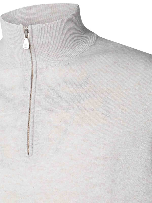 The Best Shops BRUNELLO CUCINELLI: Strickpullover mit Rundhalsausschnitt - Rundhalspullover - Grau