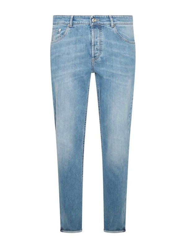 BRUNELLO CUCINELLI: straight leg jeans - Blue Cotton Jeans