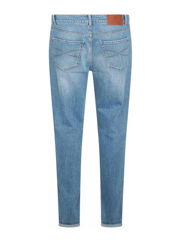 BRUNELLO CUCINELLI: straight leg jeans online - Blue Cotton Jeans