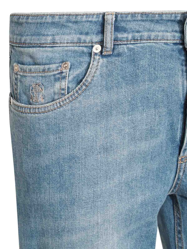 The Best Shops BRUNELLO CUCINELLI: straight leg jeans - Blue Cotton Jeans