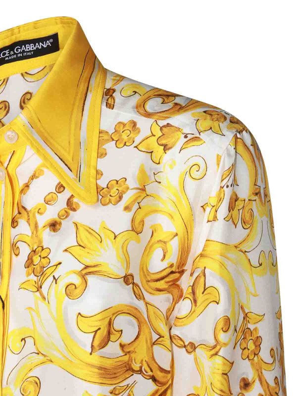 The Best Shops DOLCE & GABBANA: shirts - White And Yellow Shirt